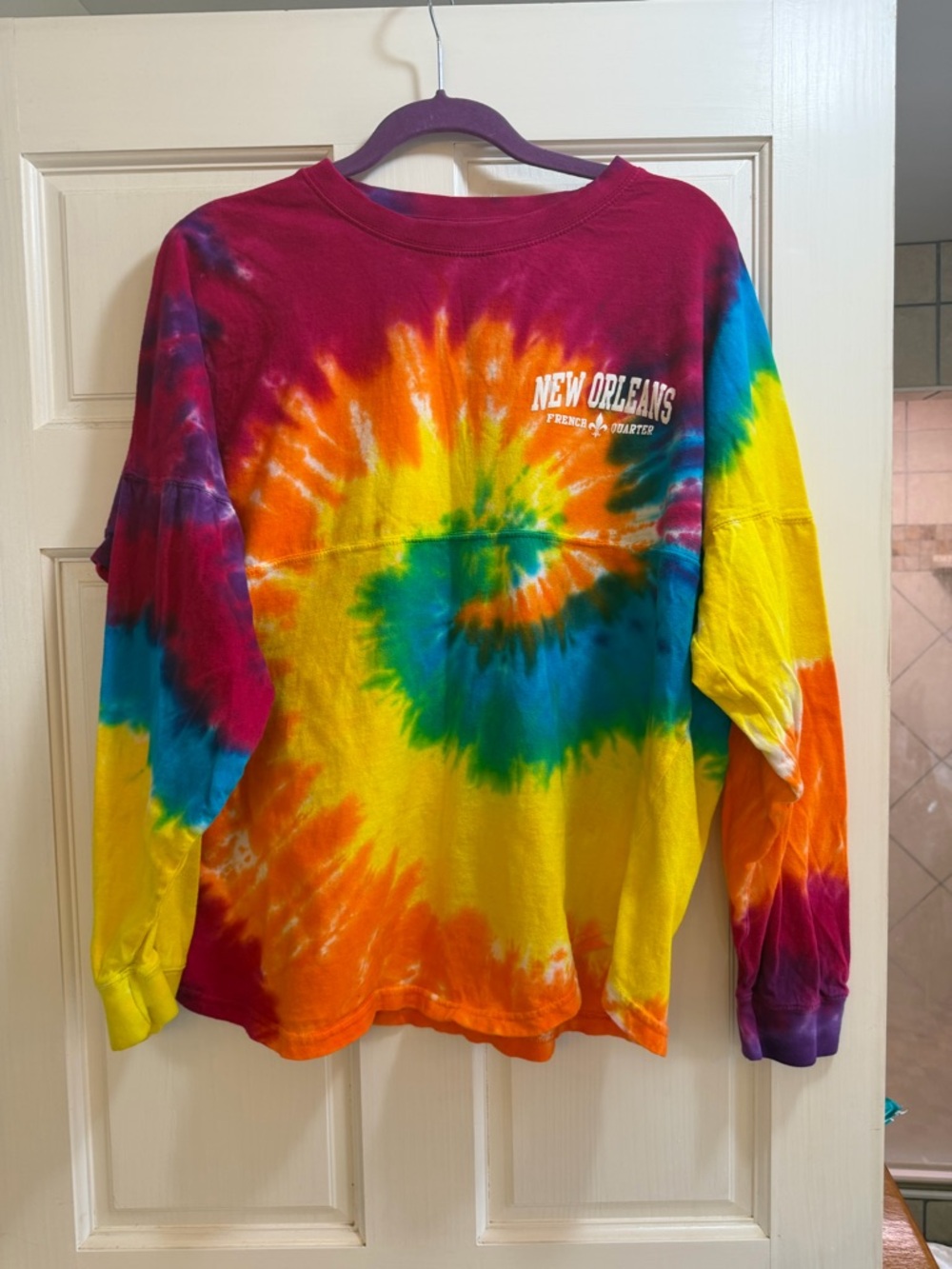 Exist Tie-Dye Long Sleeve Mens Top - Yellow, Blue, Green, Orange, Pink, Purple
